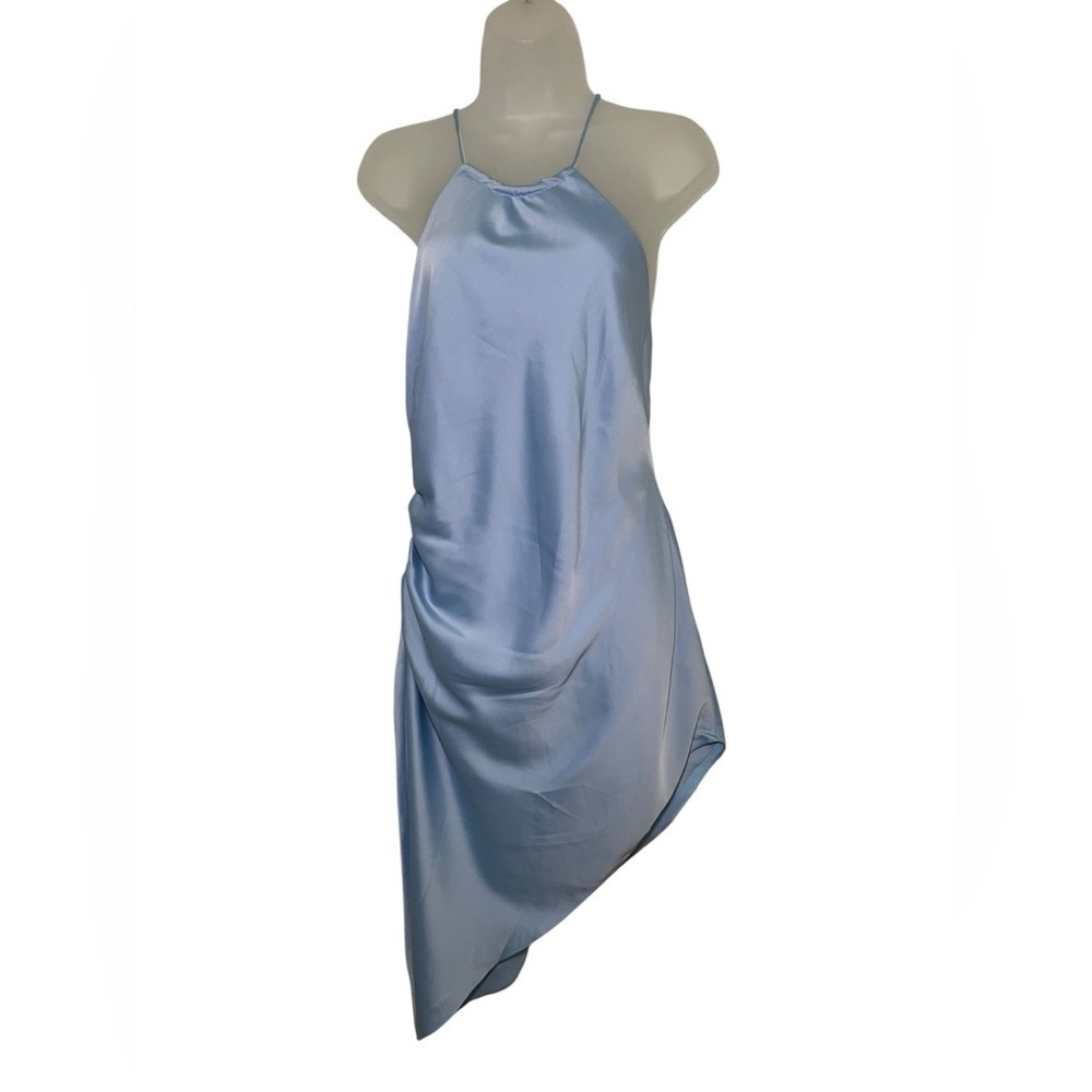 Nookie Gypsy Hi-Low Satin Dress Sky Blue Size Large NWT - Picture 3 of 7